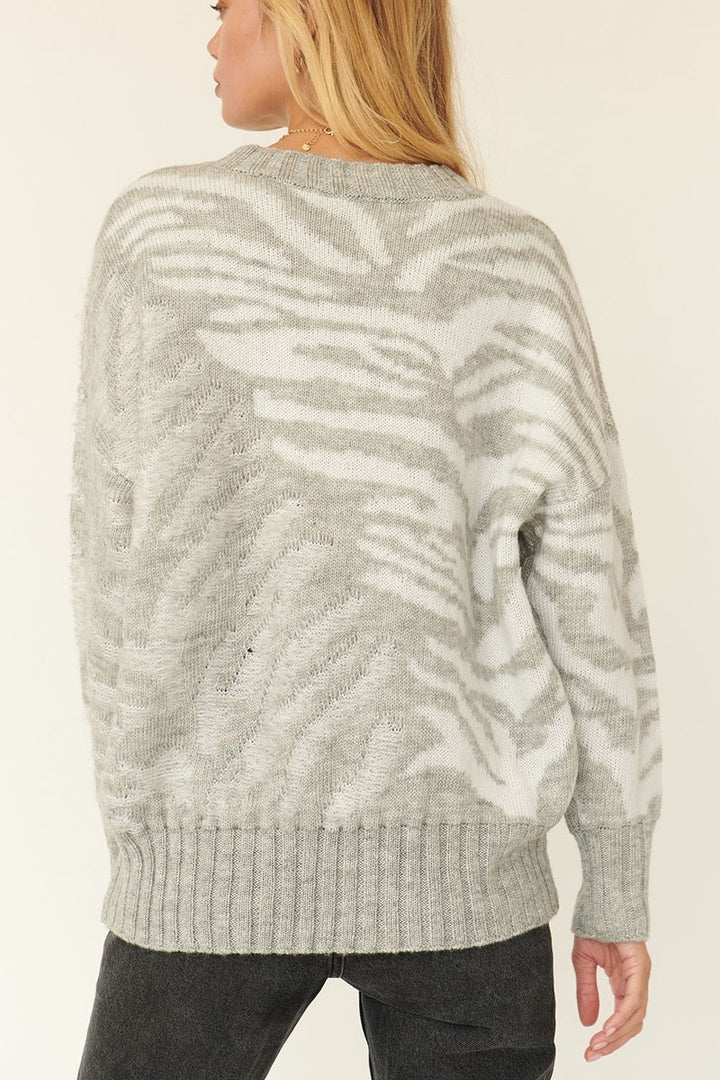 Promesa Zebra Print Pullover Sweater Shirts & Tops RYSE Clothing Co.   
