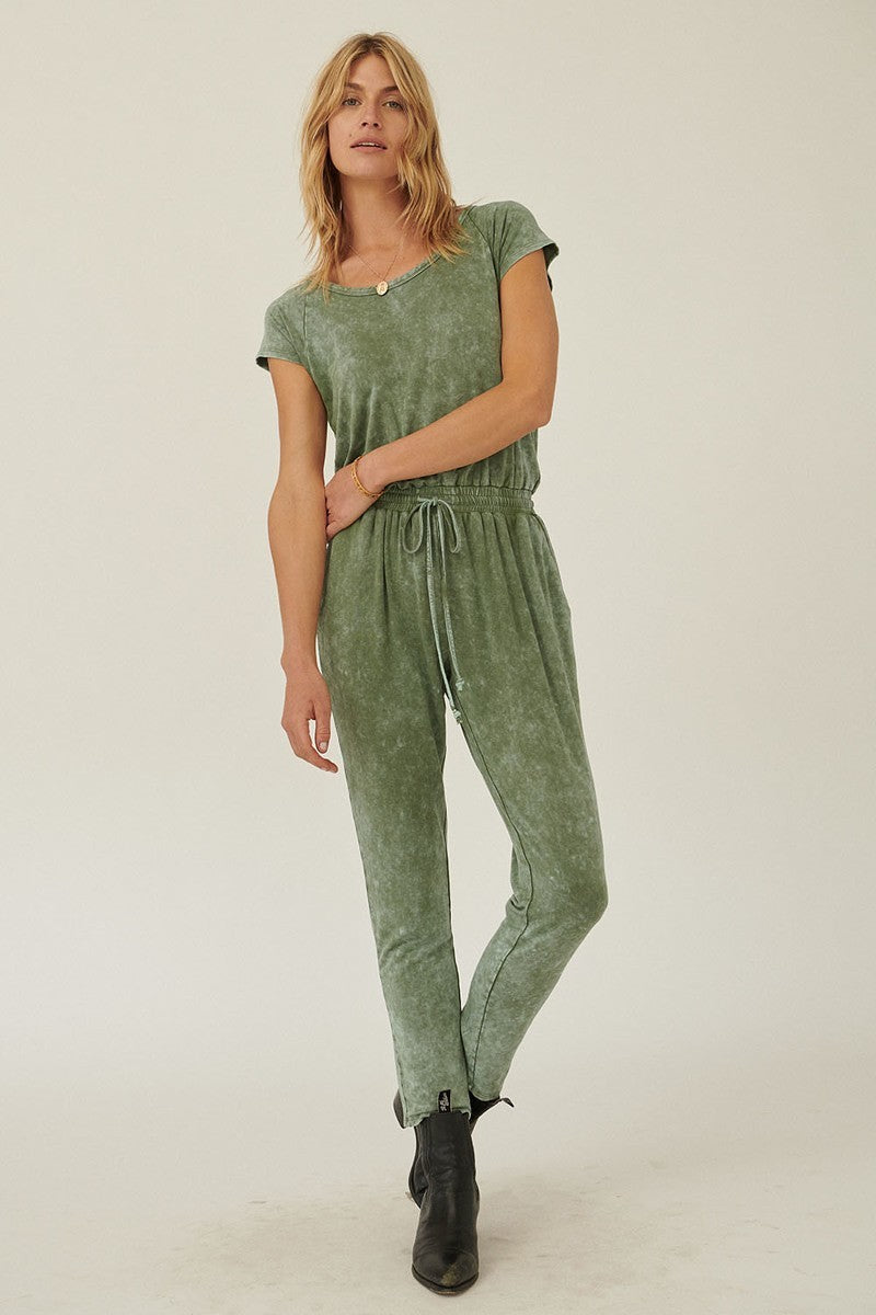 Promesa Mineral Wash Knit Jumpsuit Jumpsuits & Rompers RYSE Clothing Co. S Olive 