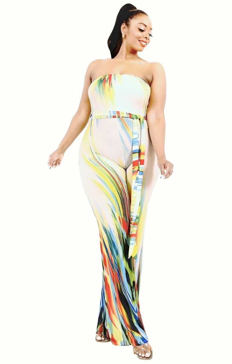 Gibiu Off Shoulder Color Brushed Tie Waist Jumpsuit Jumpsuits & Rompers RYSE Clothing Co.   
