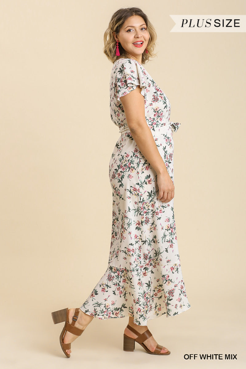 Umgee Floral Print Wrap Maxi Dress Dresses RYSE Clothing Co.   