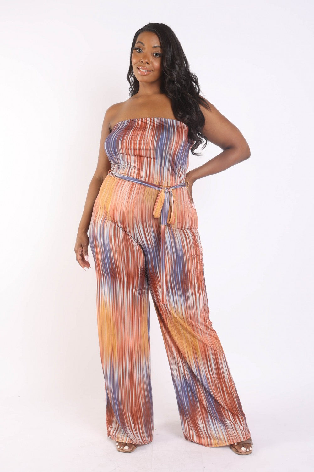 KTOO USA Brunch With Bestie Tube Top Jumpsuit Jumpsuits & Rompers RYSE Clothing Co. Orange 1XL 
