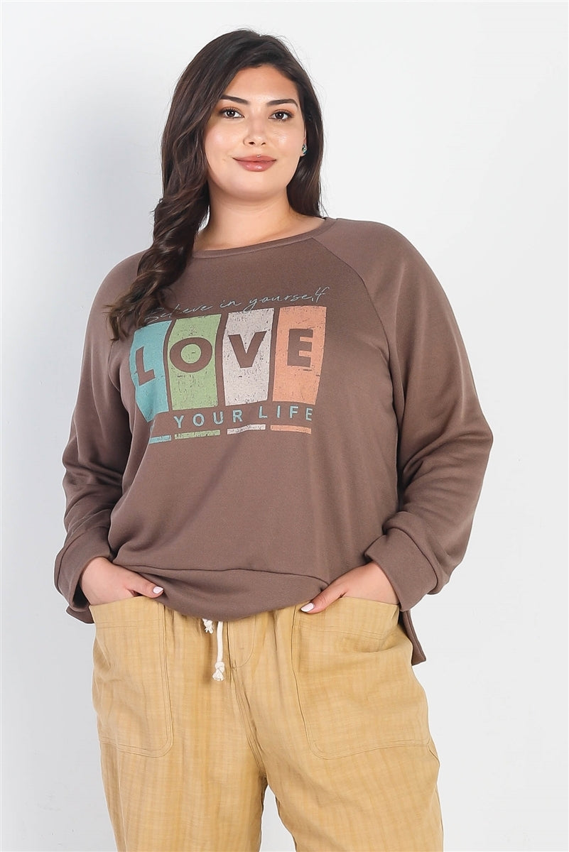 Tasha Apparel Cocoa Love "Believe In Yourself" Lightweight Sweatshirt  RYSE Clothing Co. 1XL  