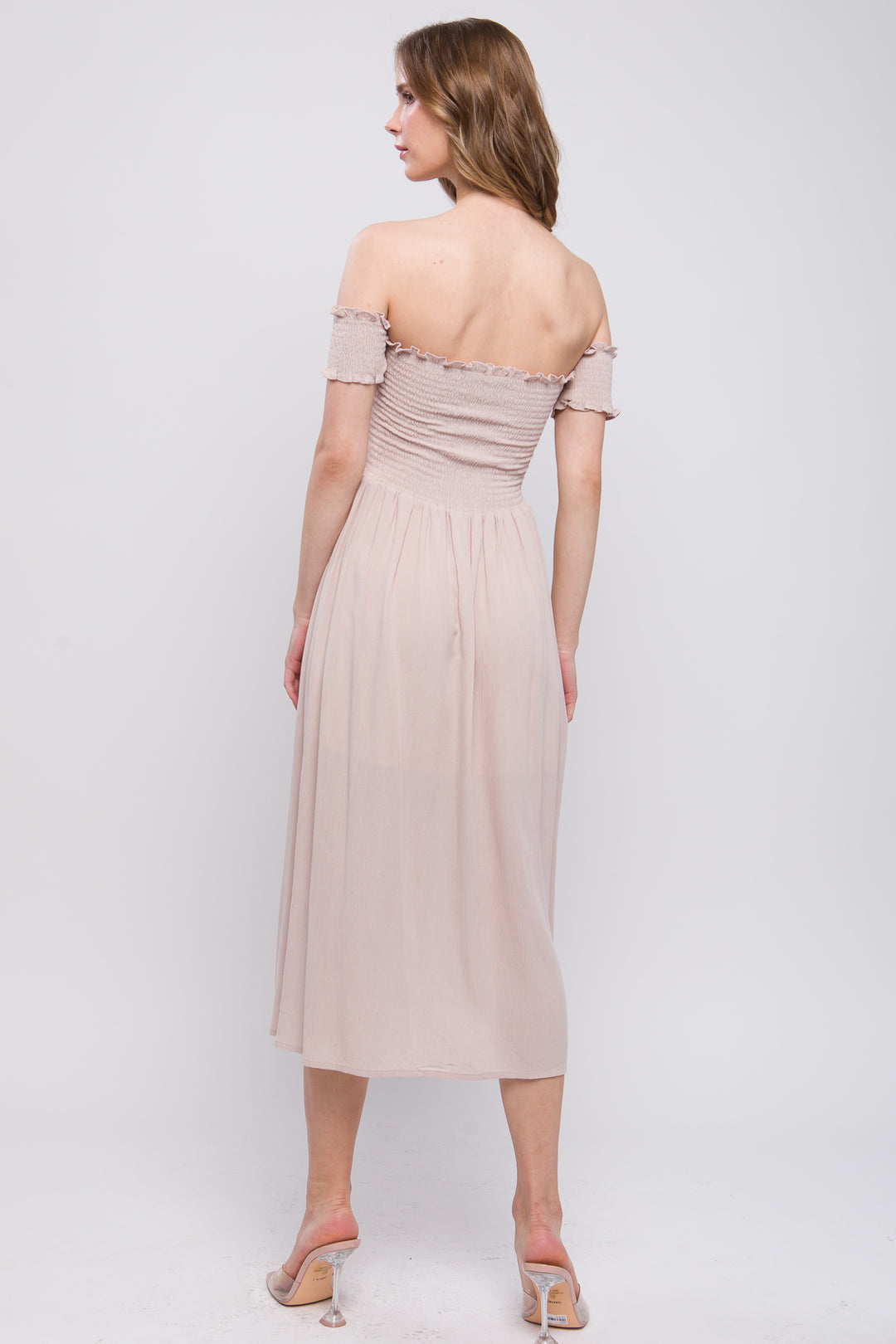 Love Tree Flowy Off Shoulder Midi Dress Dresses RYSE Clothing Co.   