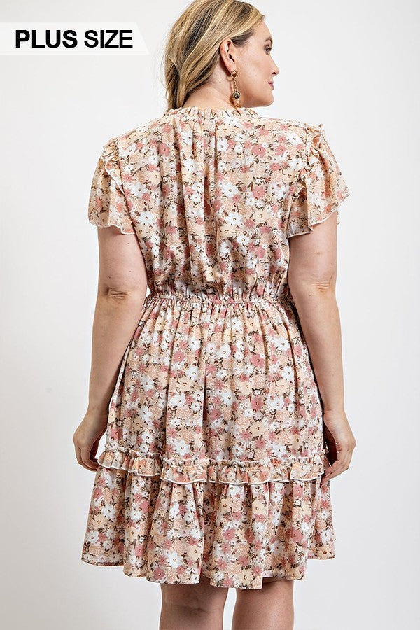 Gigio Floral Print Ruffle Mini Dress Dresses RYSE Clothing Co.   