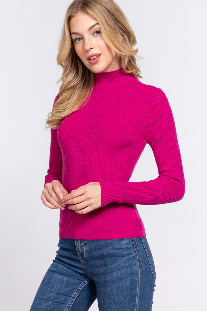 Active Basic Ribbed Mock Neck Sweater Shirts & Tops RYSE Clothing Co.   