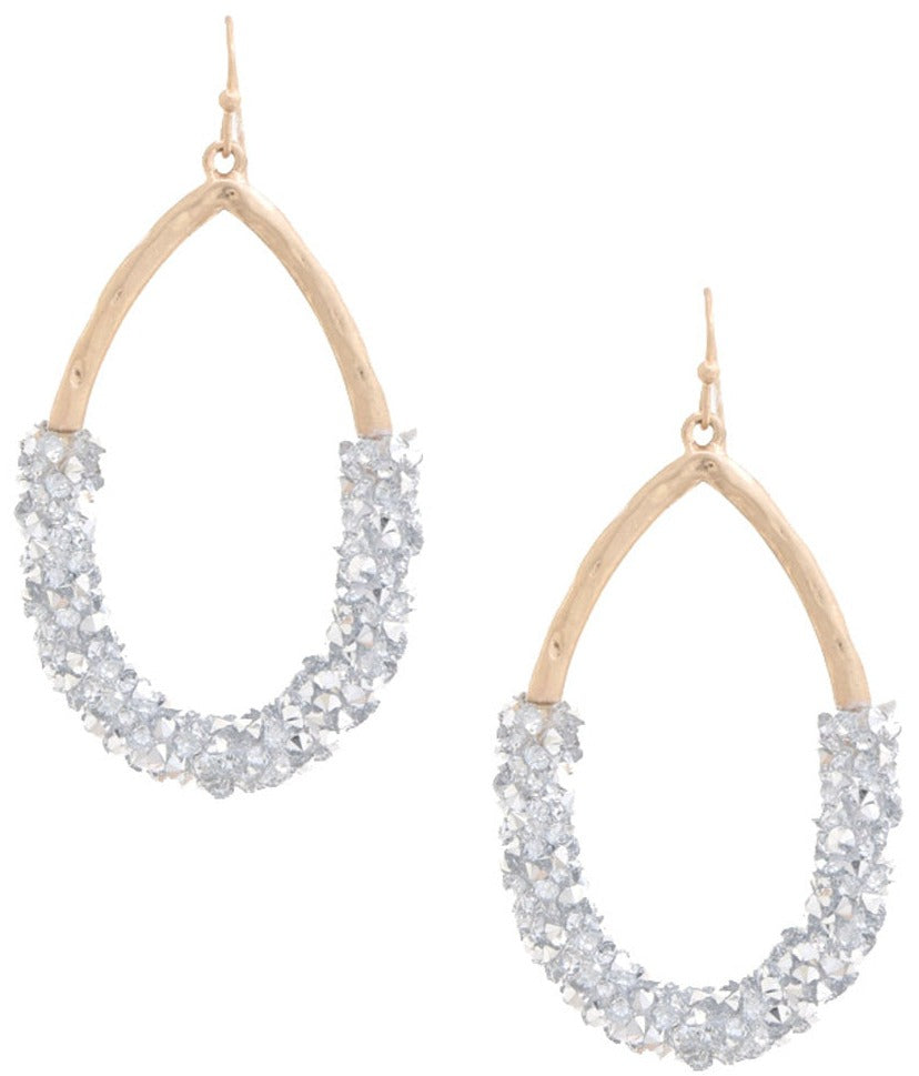 Beaded Teardrop Dangle Earrings earrings RYSE Clothing Co. White  