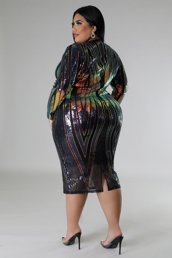 Good Time USA Shimmer Midi Dress Dresses RYSE Clothing Co.   