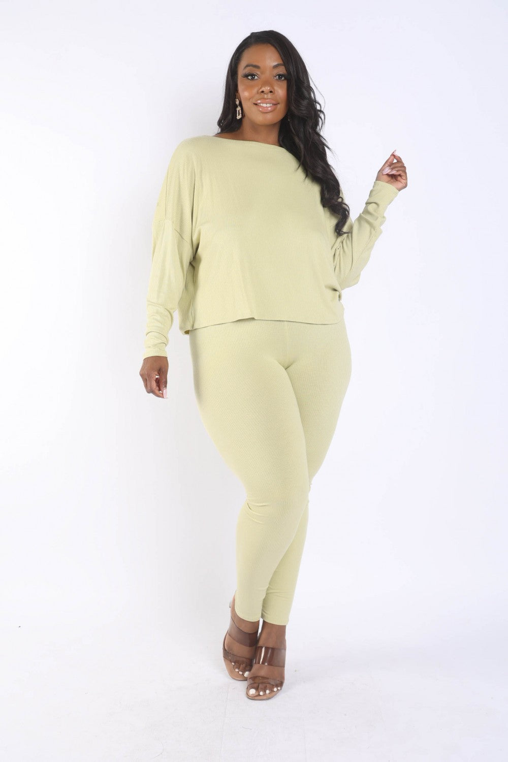 KTOO USA Draped Back Top & Pants Set Outfit Sets RYSE Clothing Co. 1XL Lime 