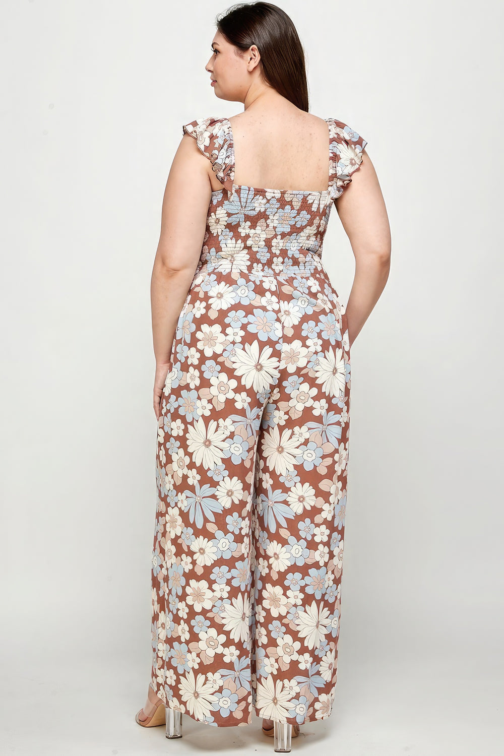 Haute Fox Floral Smocked Jumpsuit Jumpsuits & Rompers RYSE Clothing Co.   