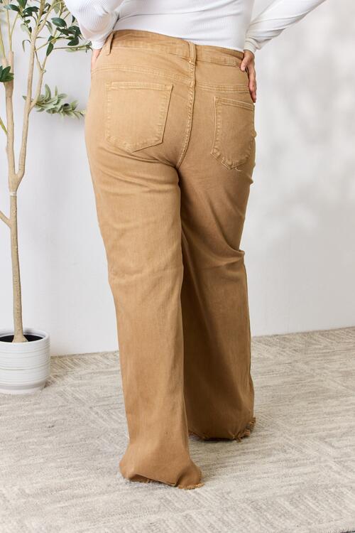 RISEN Fringe Hem Wide Leg Jeans Pants RYSE Clothing Co.   