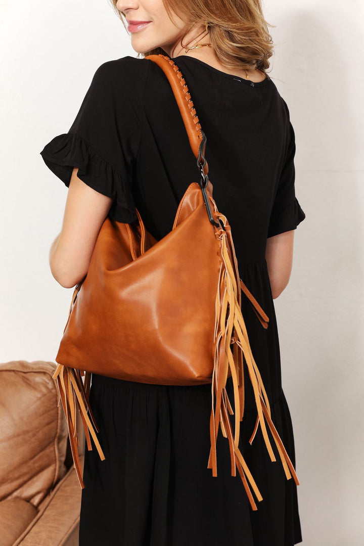 Vegan Leather Fringe Shoulder Bag Bags & Luggage - Women's Bags - Top-Handle Bags RYSE Clothing Co.   
