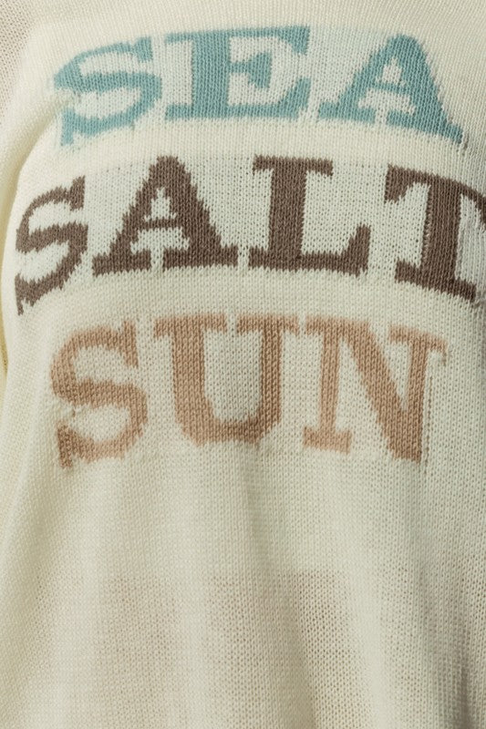Round Neck Long Sleeve Sea Salt Sun Sweater  Gilli   