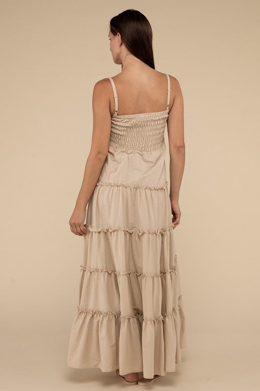 Zenana Smocked Tiered Maxi Dress Dresses RYSE Clothing Co.   